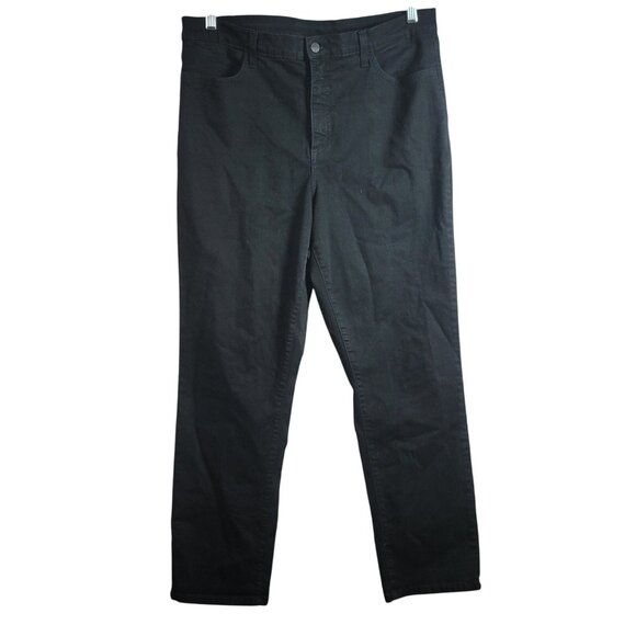 NYDJ Not Your Daughters Jeans Black Size 16W Straight Leg Zip Button Pockets - Picture 1 of 8